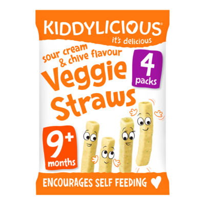 Kiddylicious sour cream chive veggie straws 60g, UK version
