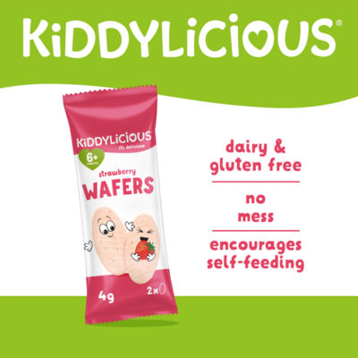 Kiddylicious Strawberry Wafers 6+ Months 10 x 4g (40g)