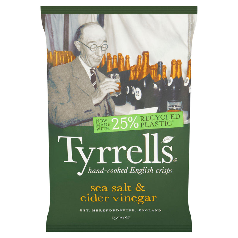 Tyrrells sea salt and cider vinegar crisps 150g - British product