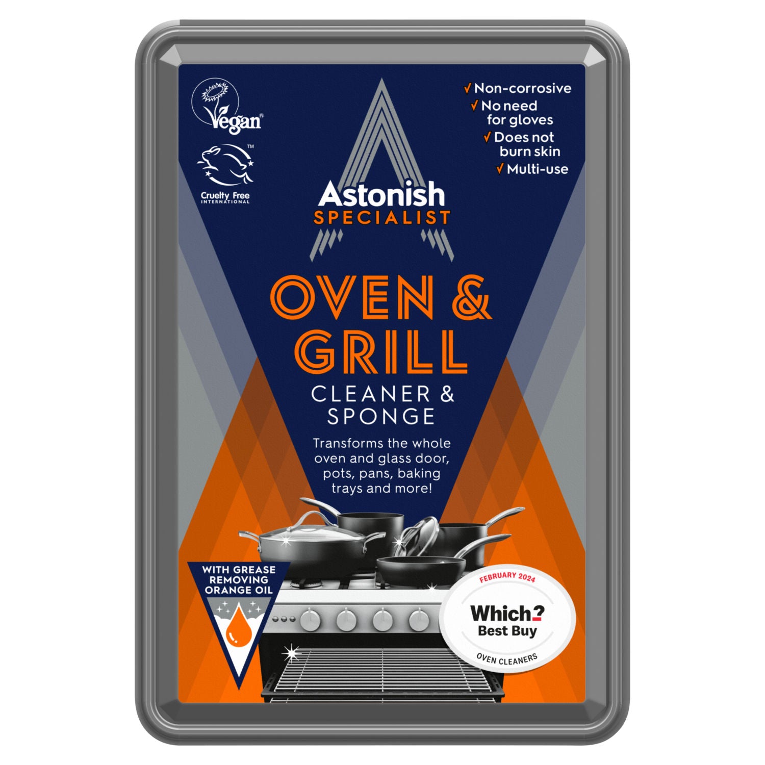 Astonish oven and grill cleaner 250g with sponge, imported from the UK