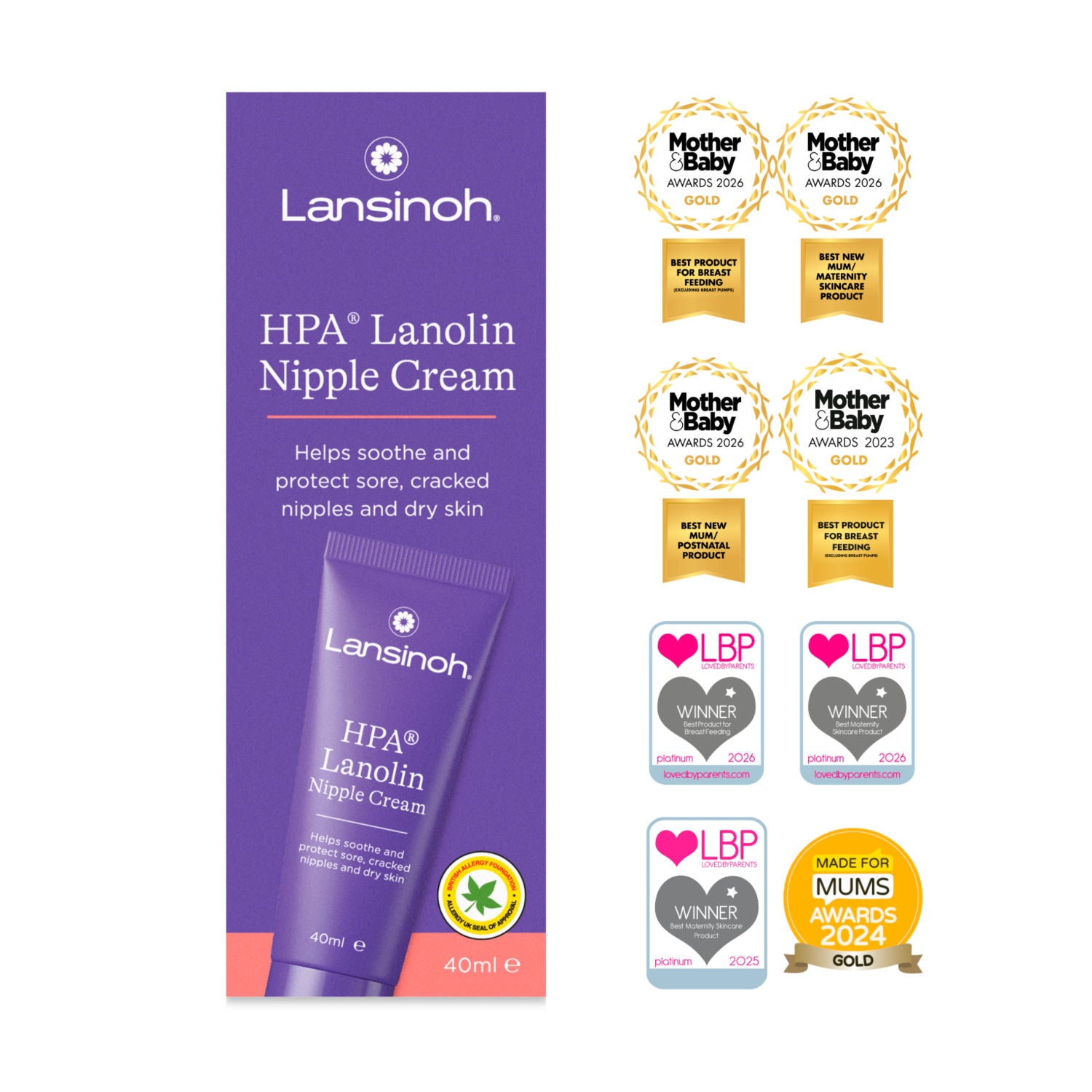 Lansinoh HPA Lanolin nipple cream 40ml, UK version