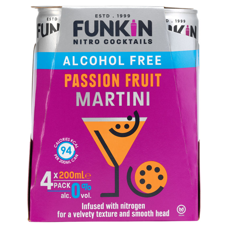 Funkin Nitro Cocktails Alcohol Free Passion Fruit Martini 4 x 200ml GOODS ASDA   