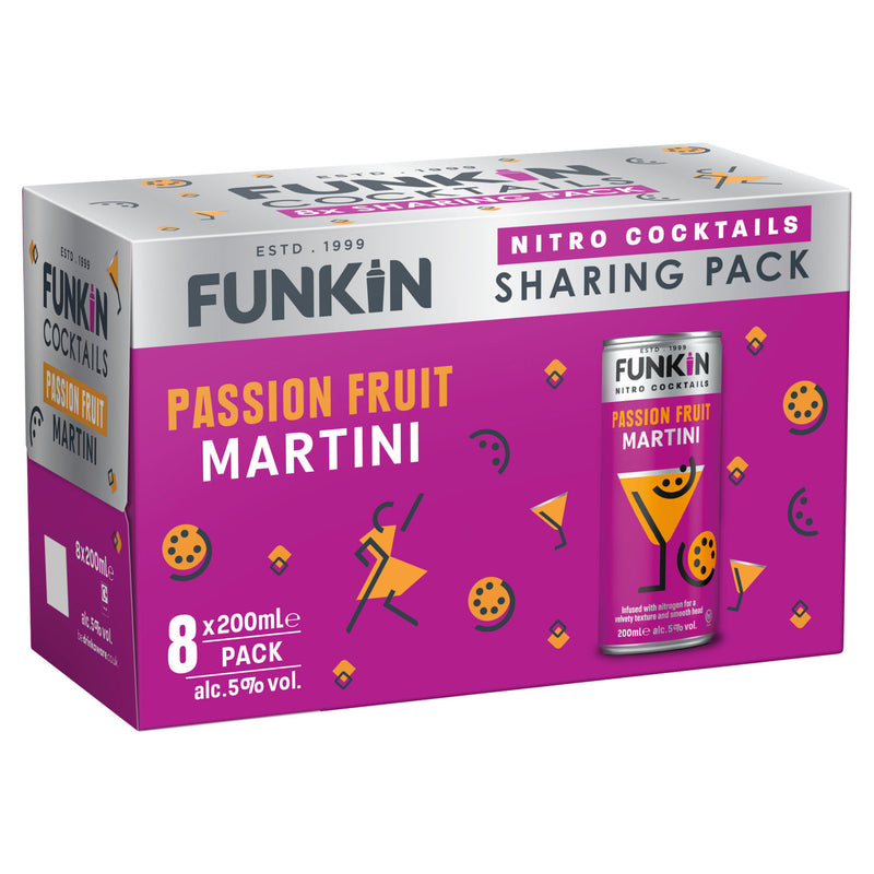 Funkin Passion Fruit Martini nitro cocktail 8x200ml - British product