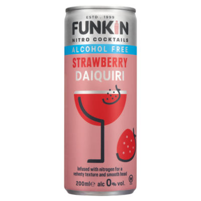 ASDA Funkin Alcohol Free 0% Strawberry Daiquiri Nitro Cocktail 200ml- Buy online at McGrocer
