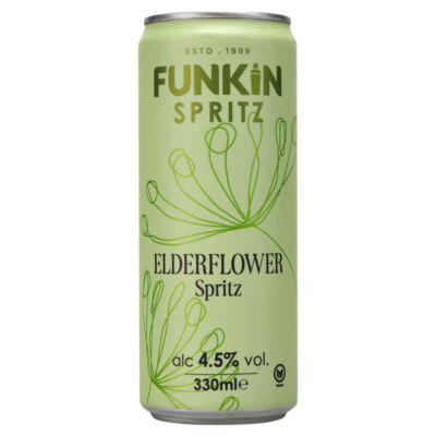 Funkin Elderflower Spritz 330ml, imported from the UK