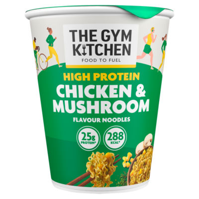 The Gym Kitchen chicken mushroom noodles 64g, imported from the UK