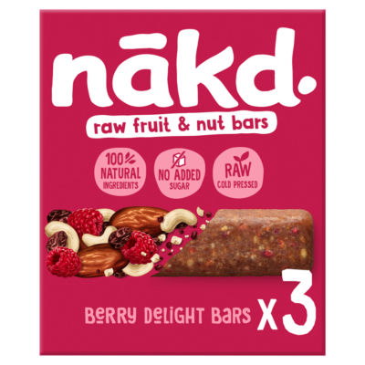 Nakd Berry Delight Fruit & Nut Bars Multipack 3x35g