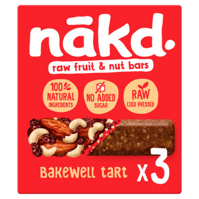 Nakd Bakewell Tart Frukt- og Nøttebarer 3 x 35 g