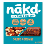 Nakd salted caramel fruit and nut bars 3 x 35g, imported from the UK