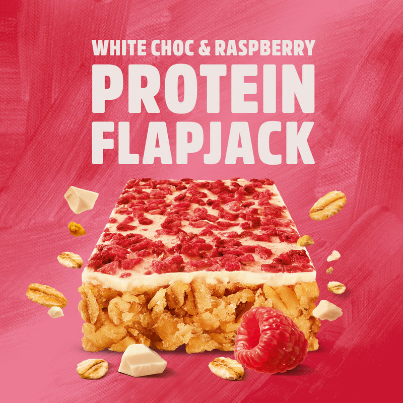 Trek protein flapjack white chocolate raspberry 3 x 40g (British brand)