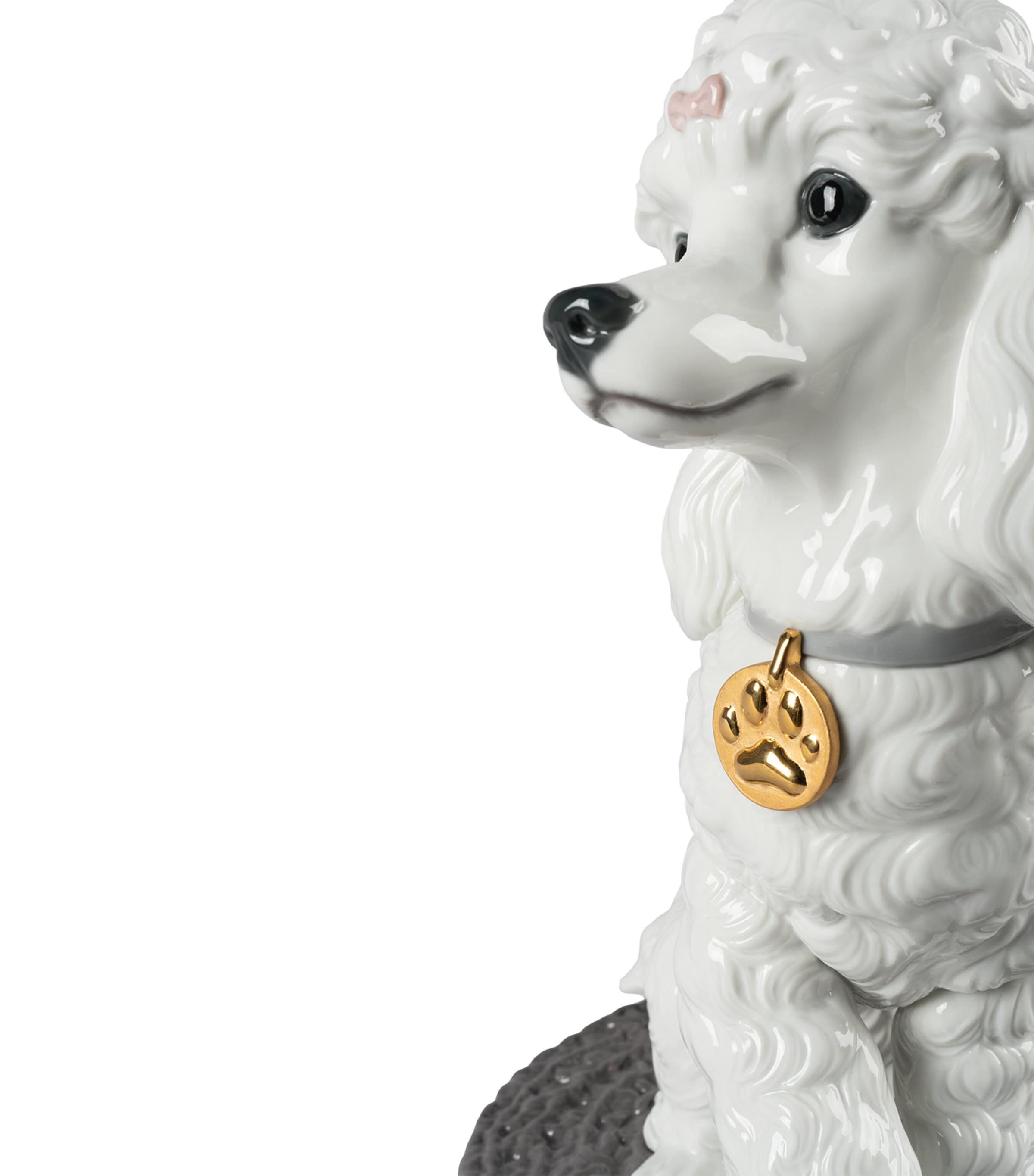 Lladró porcelain poodle with mochis figurine H33cm (British brand)