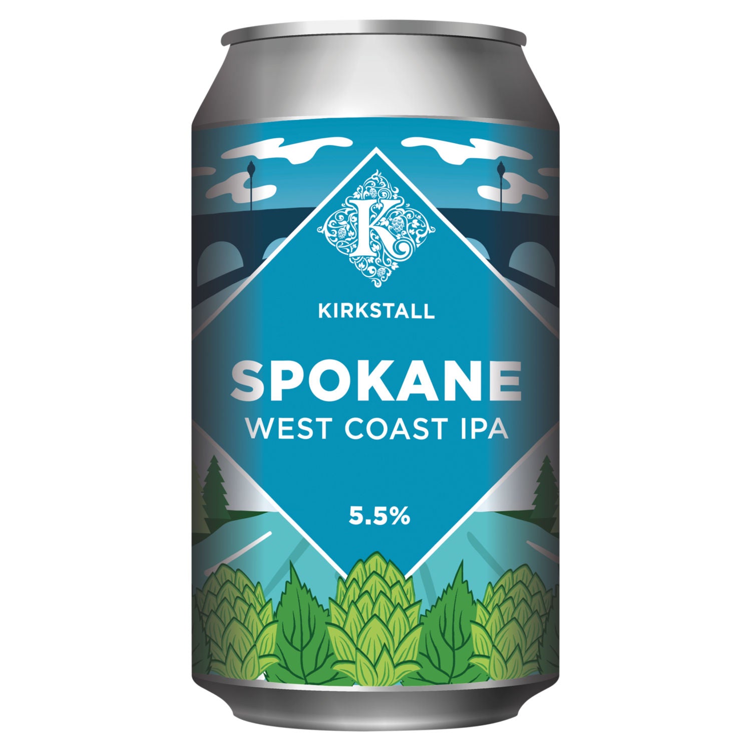 Kirkstall Spokane West Coast IPA 330ml can (British brand)