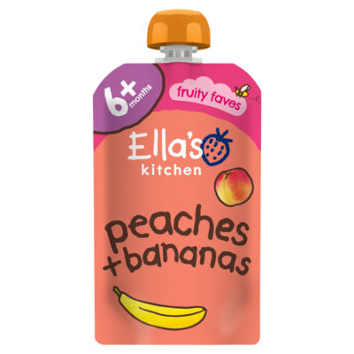 ASDA Ella's Kitchen Organic Peaches and Bananas Baby Food Pouch 120g- Buy online at McGrocer