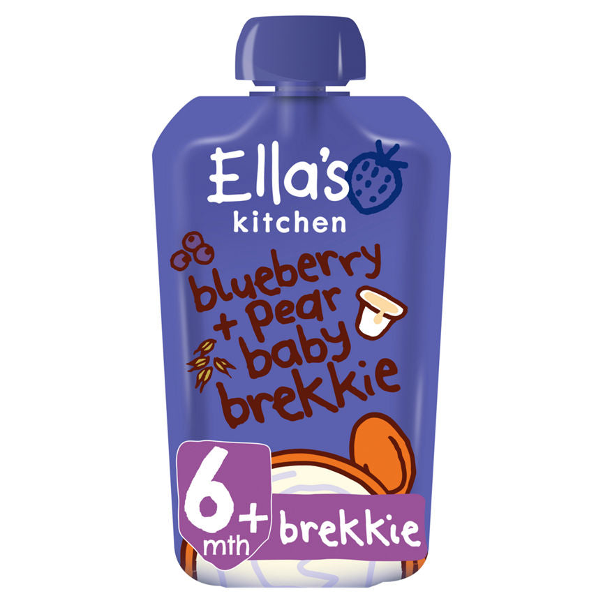 Ella's Kitchen Organic Blueberry and Pear Baby Brekkie Baby Food Breakfast Pouch 6+ Months GOODS ASDA   