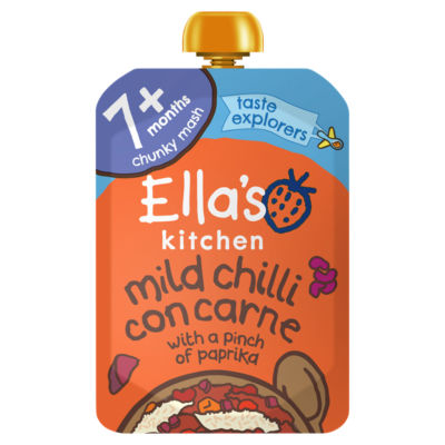 ASDA Ella's Kitchen Mild Chilli Con Carne with a Pinch of Paprika 7+ Months Baby Food 130g- Buy online at McGrocer