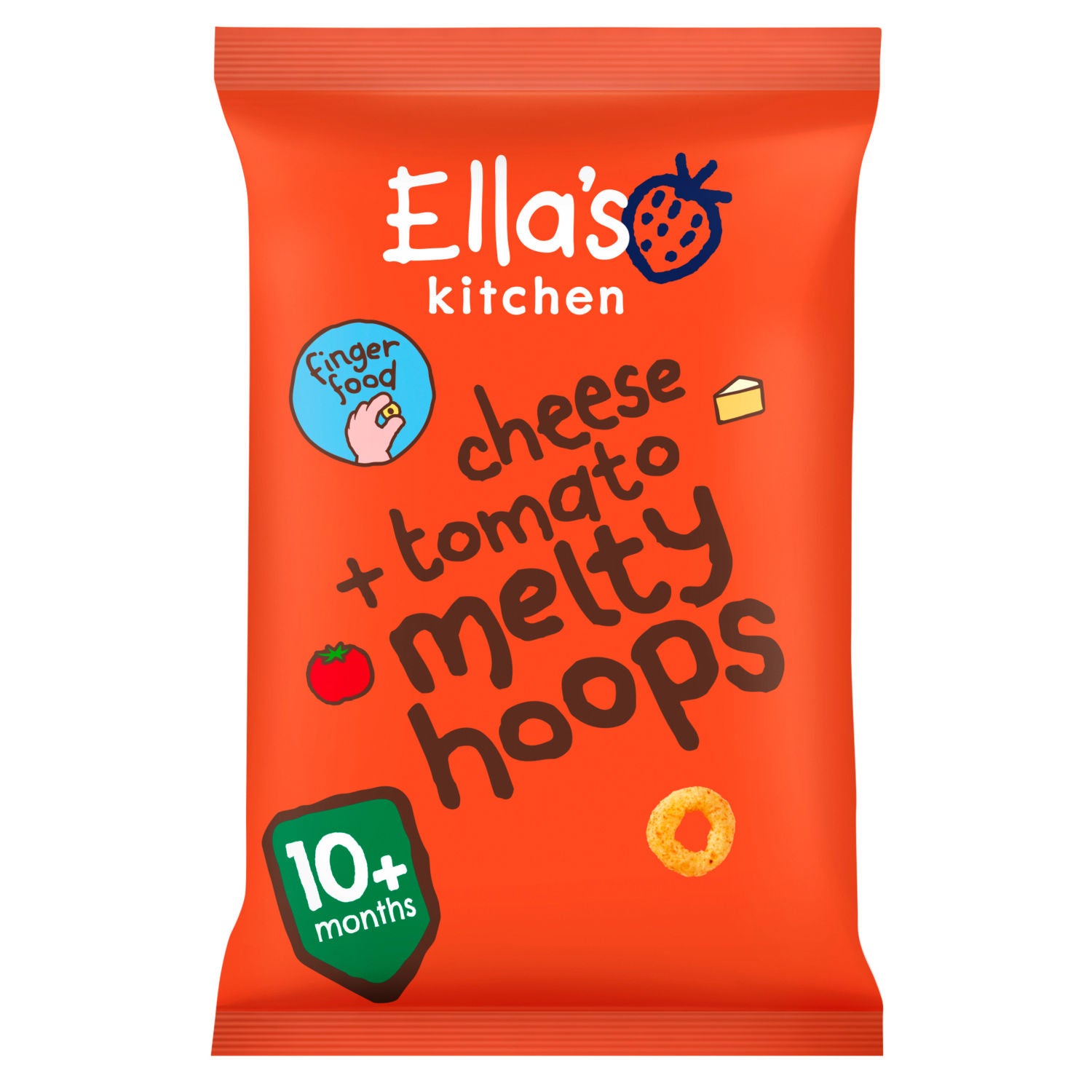 Ella's Kitchen Cheese and Tomato Melty Hoops baby snack 20g - British product