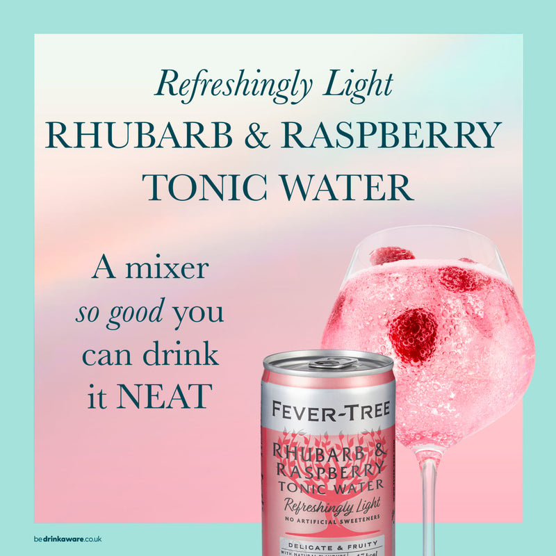 Fever-Tree rhubarb and raspberry tonic water 8 x 150ml - British product