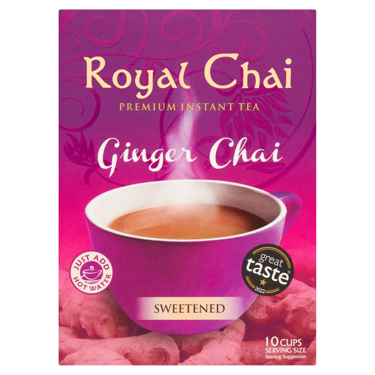 Royal Chai sweetened ginger chai 200g, imported from the UK