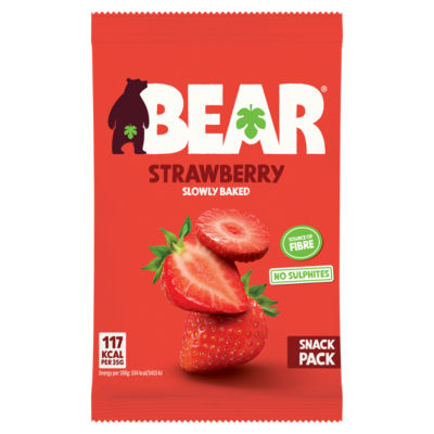 Bear brand dried fruit strawberries snack 35g packet - British product