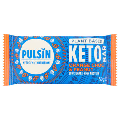 ASDA Pulsin Keto Bar Orange Choc & Peanut Protein Bar 50g- Buy online at McGrocer
