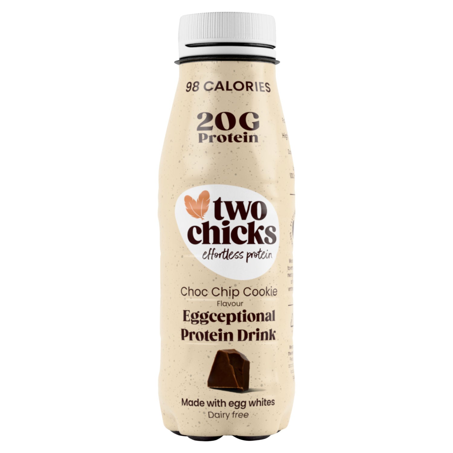 Two Chicks chocolate chip cookie flavour protein drink 250ml, imported from the UK