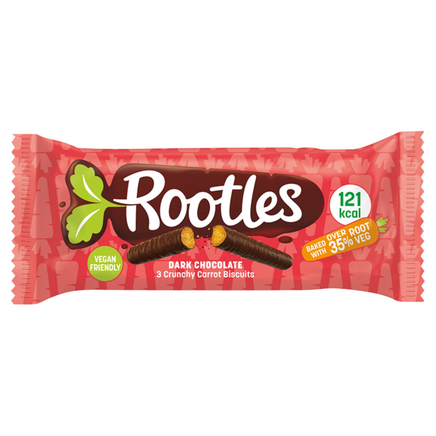 Rootles dark chocolate biscuits with carrot, UK version