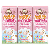 Happy Monkey strawberry milkshakes 3x200ml - British product
