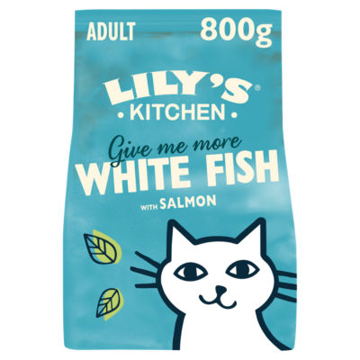 Lily's Kitchen white fish dry cat food 800g, imported from the UK