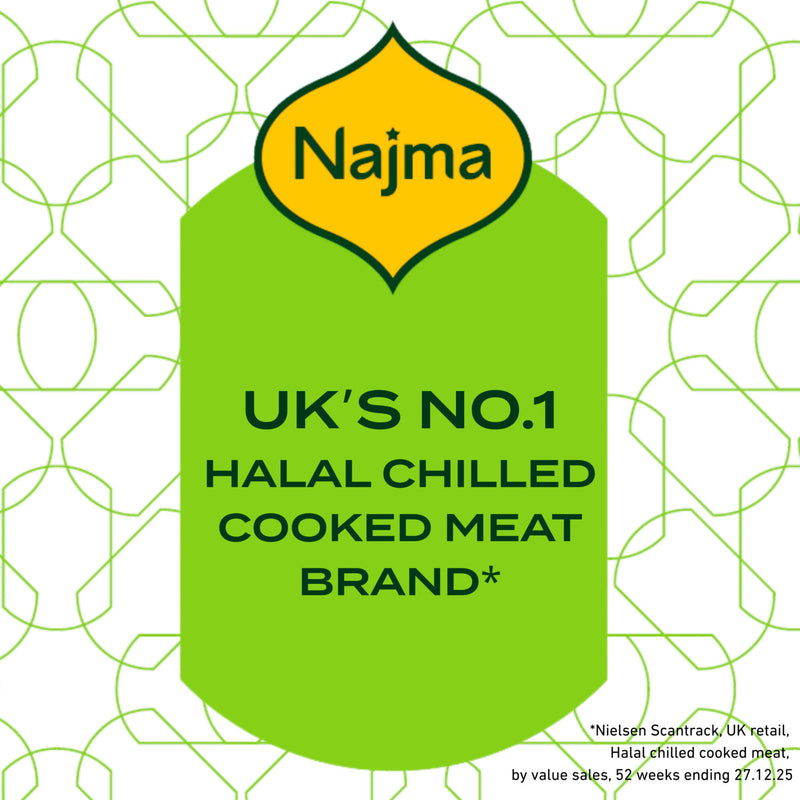 Najma smoked turkey rashers ready-to-eat 150g, imported from the UK