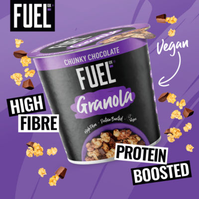 FUEL10K chocolate protein granola cereal pot 70g - British product