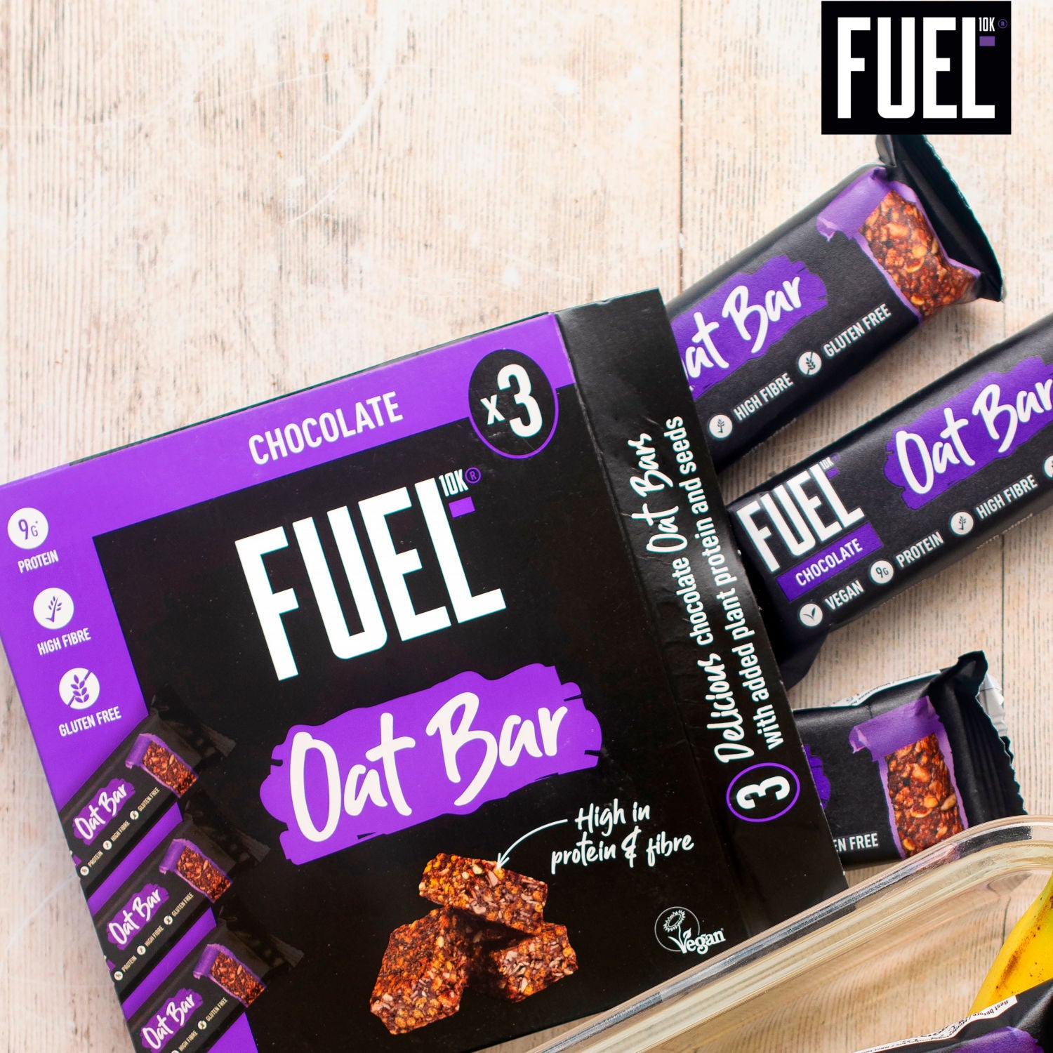 FUEL10K chocolate protein cereal oat bars 3x45g - British product