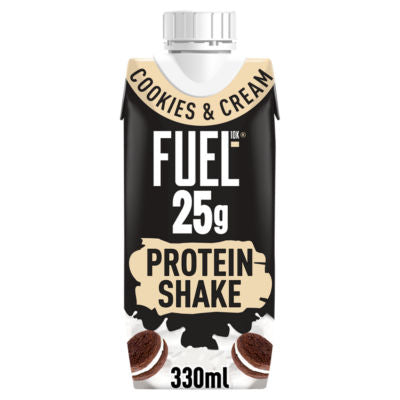 FUEL10K Cookies & Cream protein shake 330ml, imported from the UK
