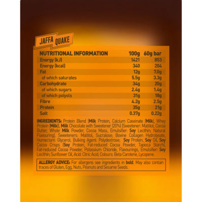 Grenade High Protein Bar Jaffa Quake Chocolate Orange