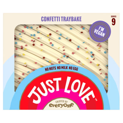 ASDA Just Love Confetti Traybake Vanilla Frosted Sponge Cake- Buy online at McGrocer