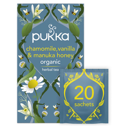 Pukka Chamomile, Vanilla & Manuka Honey 20 Organic Herbal Tea Bags GOODS ASDA   