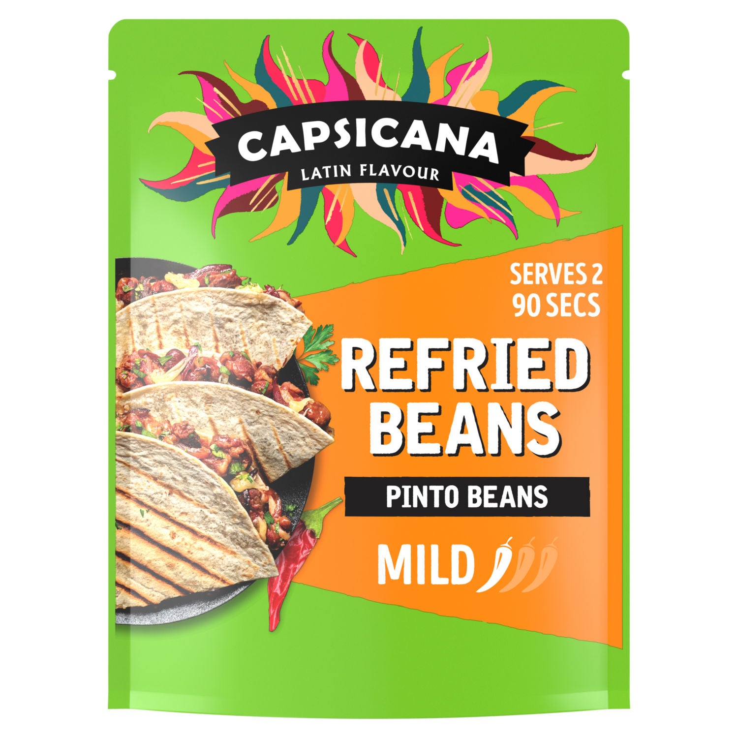 Capsicana refried pinto beans 200g, UK version