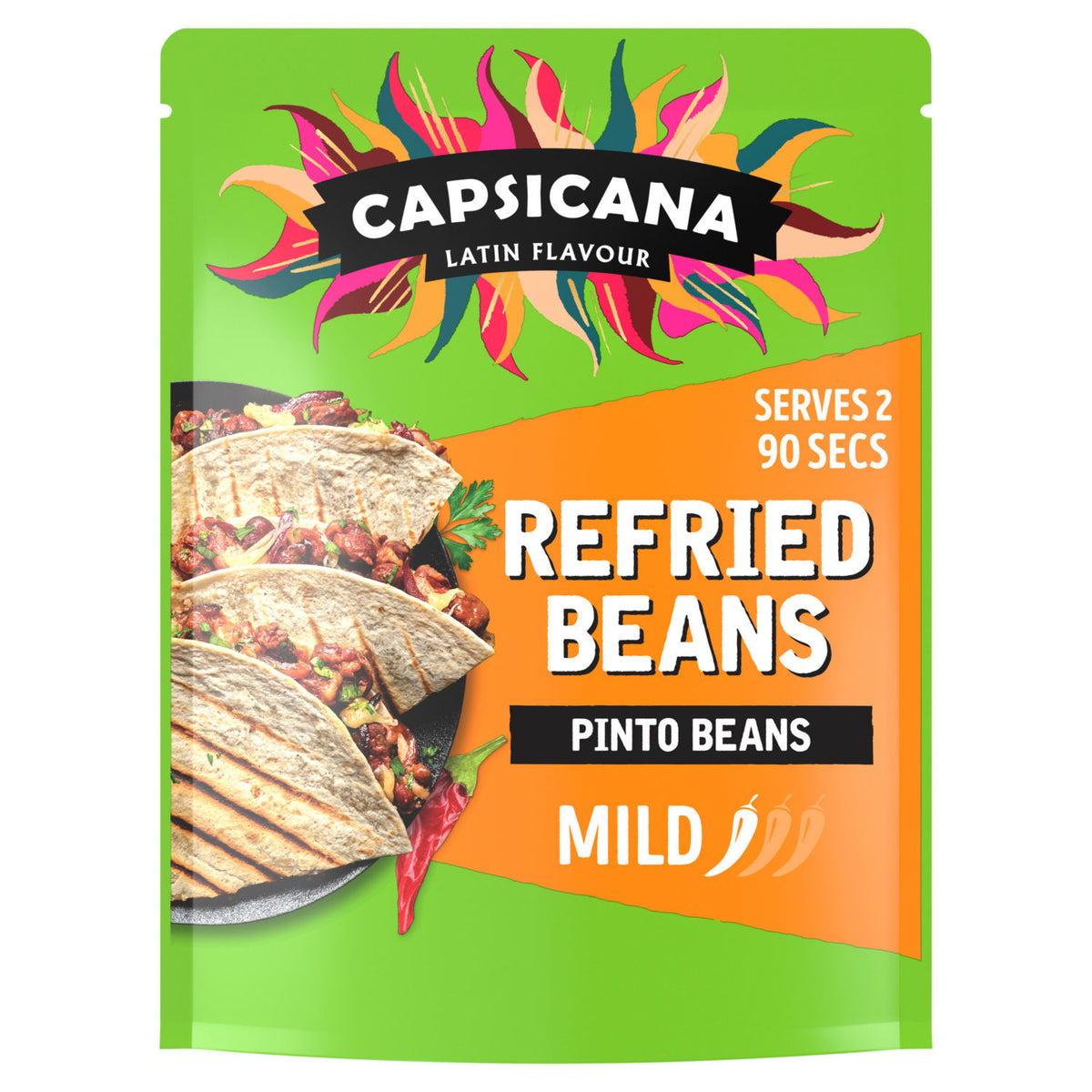 Capsicana refried pinto beans 200g, UK version