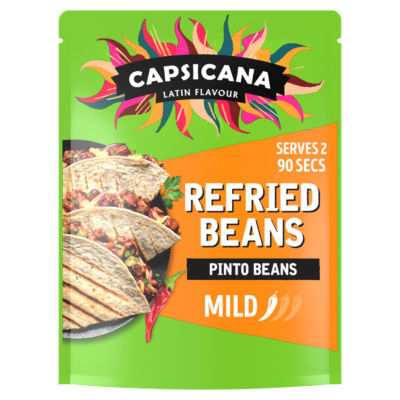 Capsicana refried pinto beans 200g, UK version