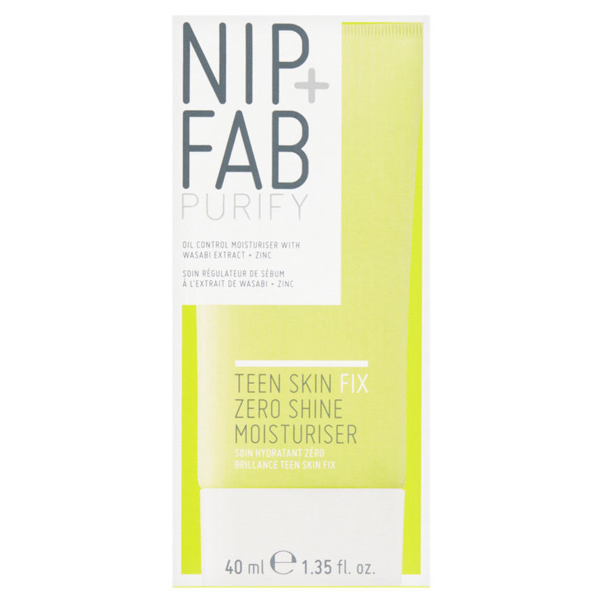 Nip+Fab Purify Teen Skin Fix Zero Shine Moisturiser 40ml GOODS ASDA   