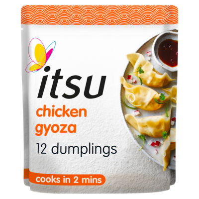 Itsu brand chicken dinner gyoza dumplings 240g, UK version