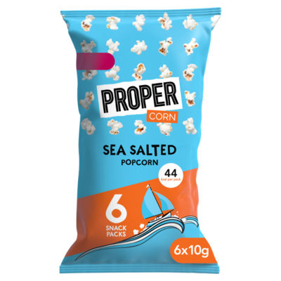 ASDA Propercorn Sea Salted Popcorn Savoury Snack 6 x 10g Pack- Buy online at McGrocer