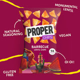Properchips barbecue lentil chips 85g, imported from the UK