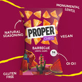 Properchips barbecue lentil chips 85g, imported from the UK