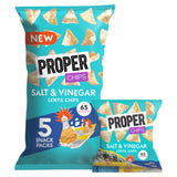 Properchips salt and vinegar lentil chips multipack 70g, imported from the UK