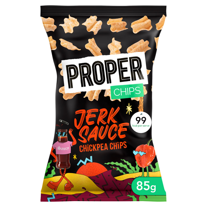 Proper Jerk Sauce Flavour Chickpea Chips 85g GOODS ASDA   