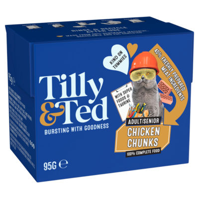 Tilly & Ted chicken cat food chunks 95g - British product