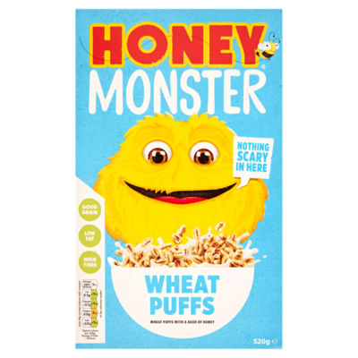 ASDA Honey Monster Wheat Puffs Breakfast Cereal 520g- Buy online at McGrocer
