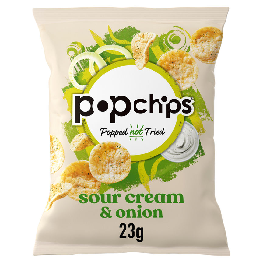 Popchips Sour Cream & Onion Flavour Potato Snacks 23g GOODS ASDA   