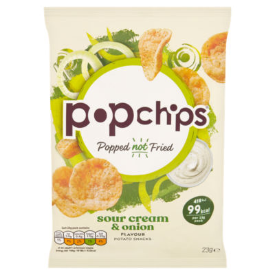 popchips sour cream & onion crisps 23g - British product