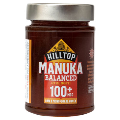 Hilltop Manuka raw monofloral honey 100+ MGO 225g (British brand)